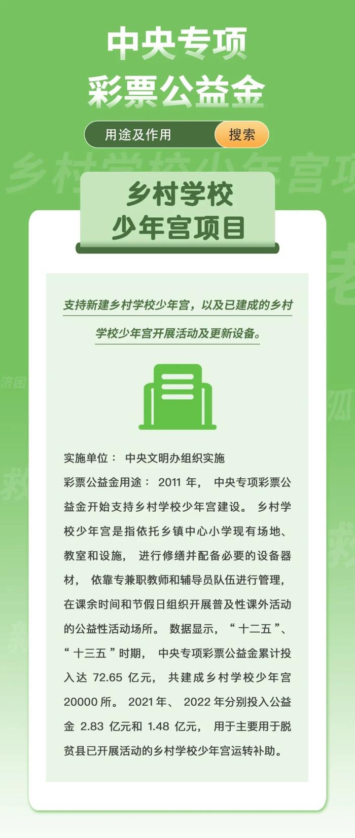 中央专项彩票公益金的用途及作用｜上篇