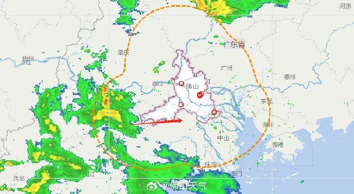 佛山降雨提醒：今天下午有雨，局部较大！假期最后两天有大到暴雨