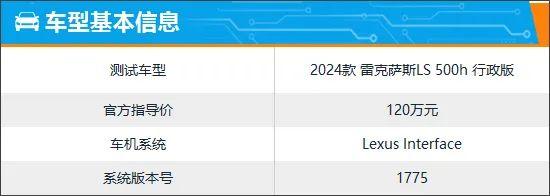 智能车机评测：2024款雷克萨斯LS