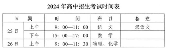 2024大庆中考考试时间、招生计划发布