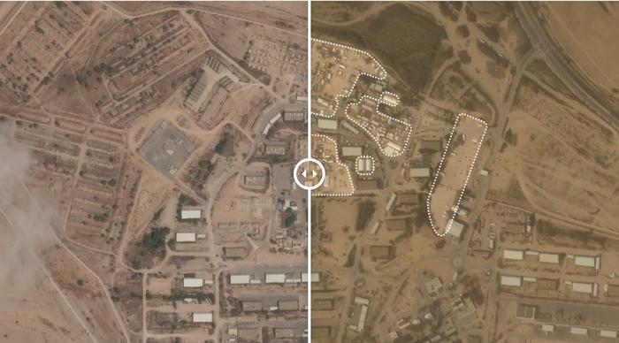 CNN通过Planet Labs PBC获取的卫星图像进行对比:左图摄自2023年9月10日,右图摄自2024年3月1日