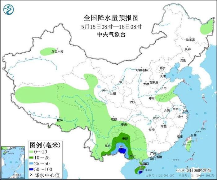 本周南方降水前期较弱后期增强，北方局地有高温过程