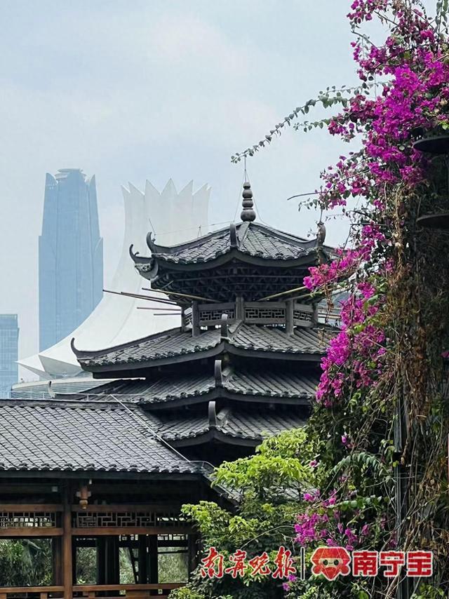 一秒“穿越古今”！南宁民歌湖现风雨桥