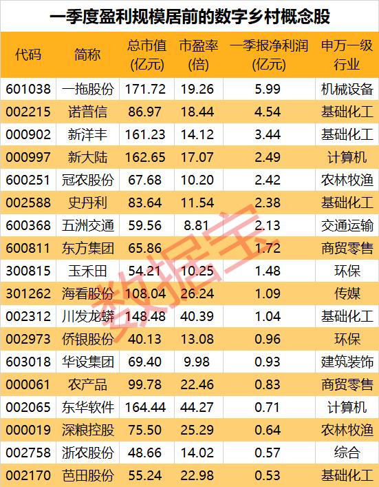 重磅！房地产大利好来袭！数字乡村建设年度规划出炉，这些概念股一季度利润领先