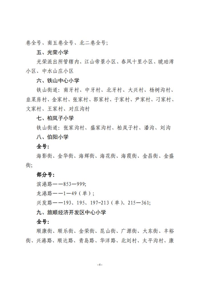 最新！2024年中山区、西岗区、旅顺口区学区划分