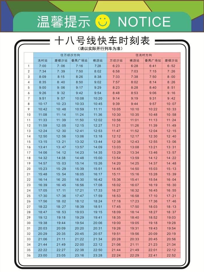 最新十四、十八、二十一快车时刻表，收好！