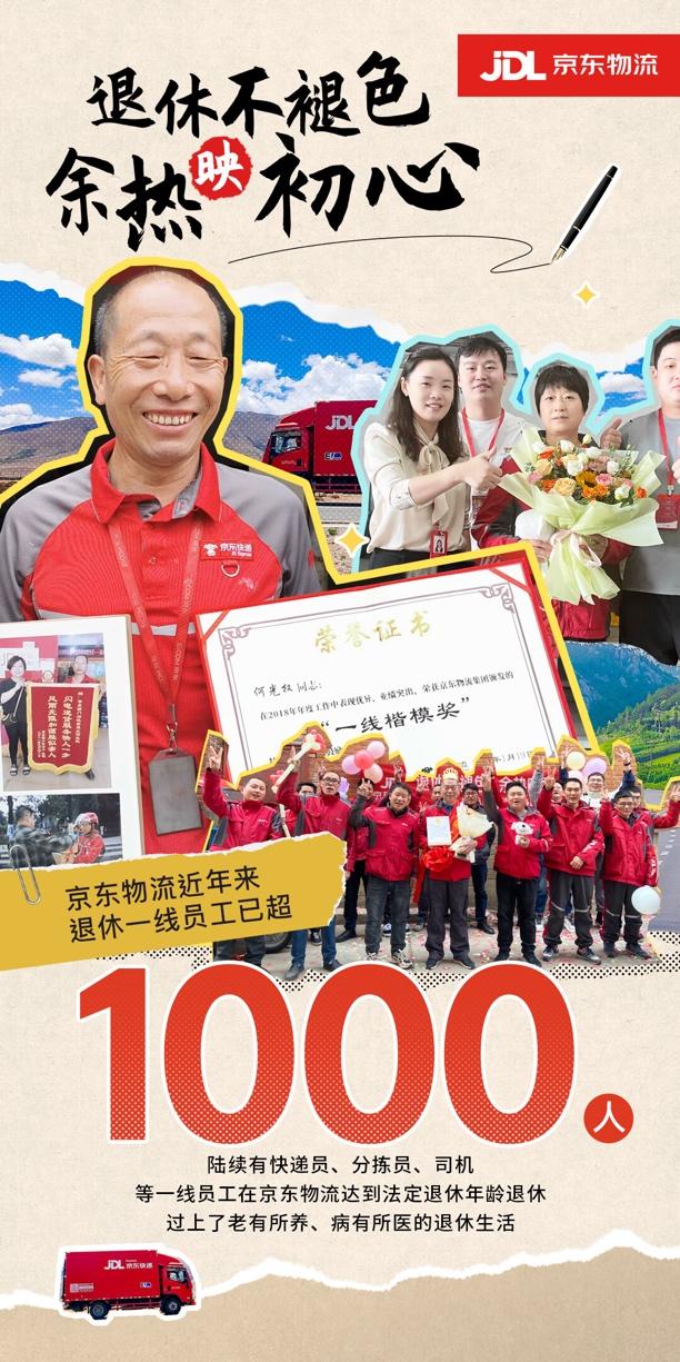 近年超1000名一线员工从京东物流退休