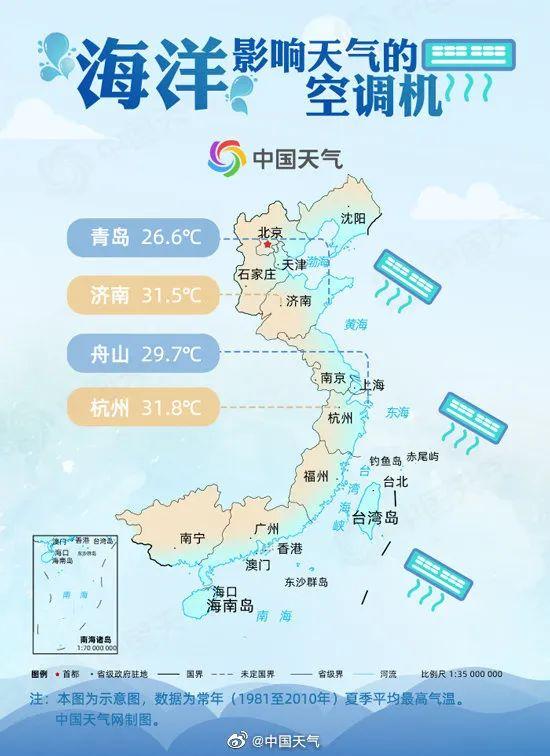 上海33℃，湖南35℃，成都、杭州35℃……各地红得发紫！青岛：我，20℃（哈哈哈）