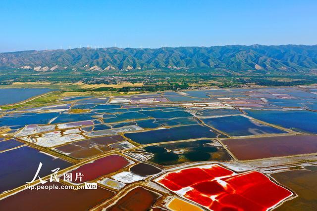 山西运城：夏日盐湖色彩斑斓