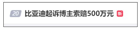 比亚迪起诉一汽车博主，要求公开道歉并索赔500万元