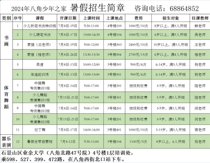 美术、书法、围棋、声乐……这个暑假，来这里充实一“夏”！