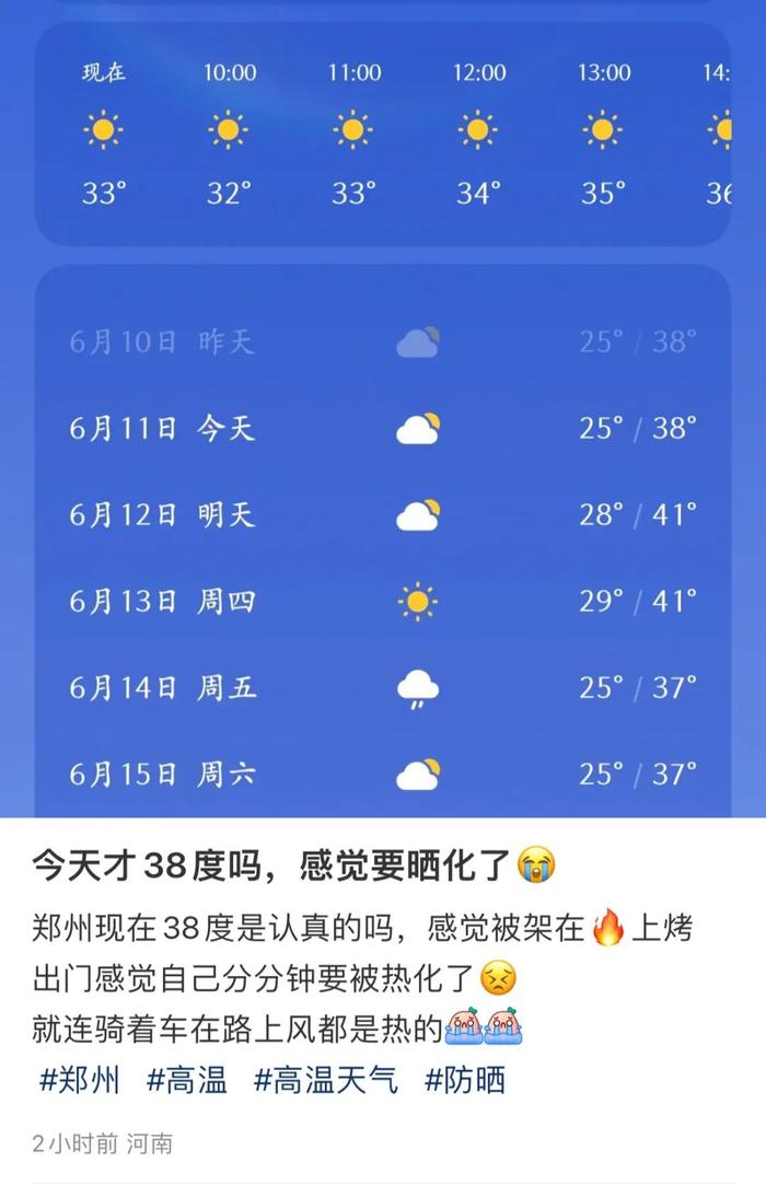 “出门5分钟妆就花了！”河南这波高温还要持续多久？！