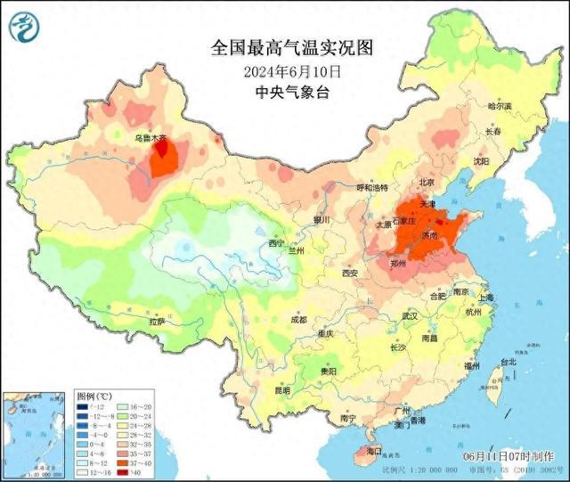局地超40℃！京津冀鲁豫等地有持续性高温 江南等地多强降雨