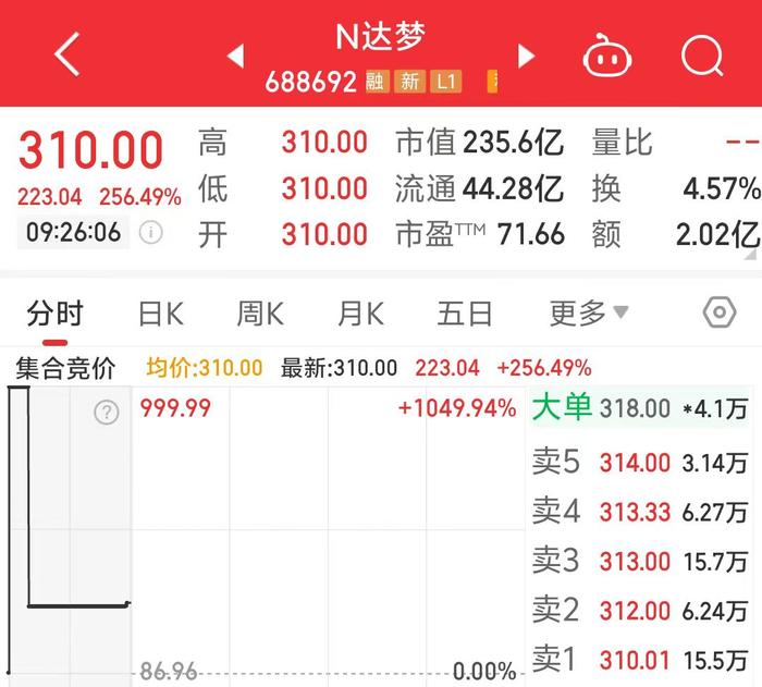 中一签最高可赚超11万元，达梦数据首日开盘上涨256.49%！今年40只新股上市，仅1只首日破发