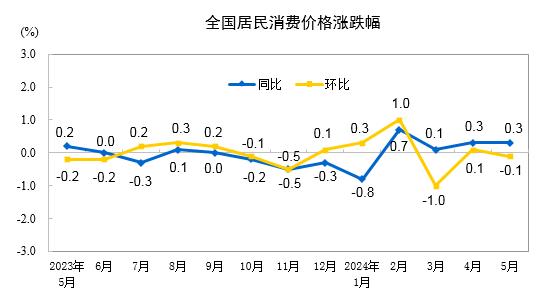 分析｜5月CPI同比上涨0.3%与上月持平，消费需求依然偏弱