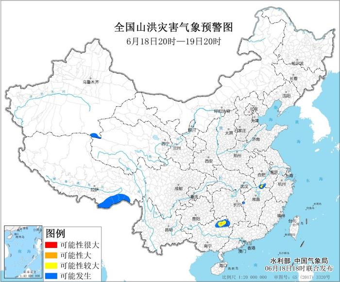 橙色山洪灾害气象预警：广西北部局地发生山洪灾害可能性大