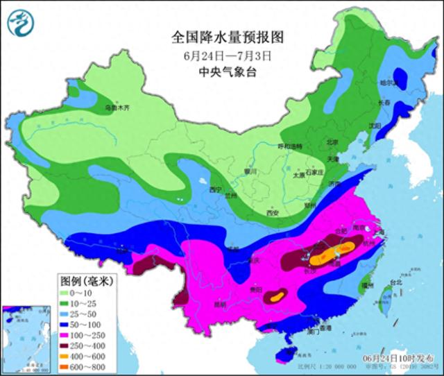 中央气象台：6月底之前长江中下游附近地区强降雨将持续 降水量较常年同期显著偏多