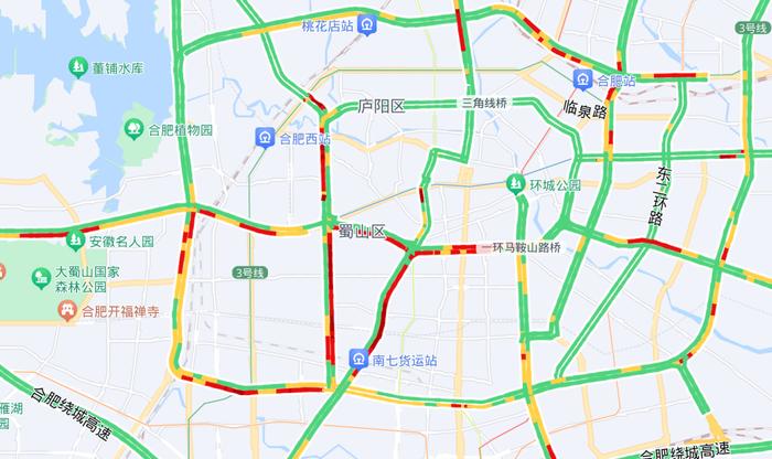 截至17：22分，合肥这些路段有积水，请广大市民绕行！