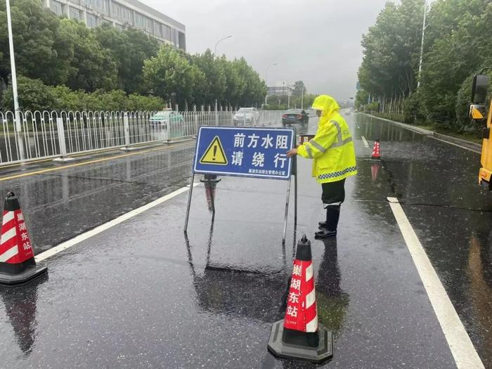 截至17:55分，合肥前期积水路段已恢复畅通