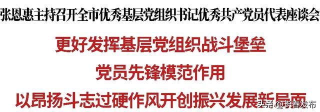 张恩惠：更好发挥基层党组织战斗堡垒和党员先锋模范作用，以昂扬斗志过硬作风开创振兴发展新局面