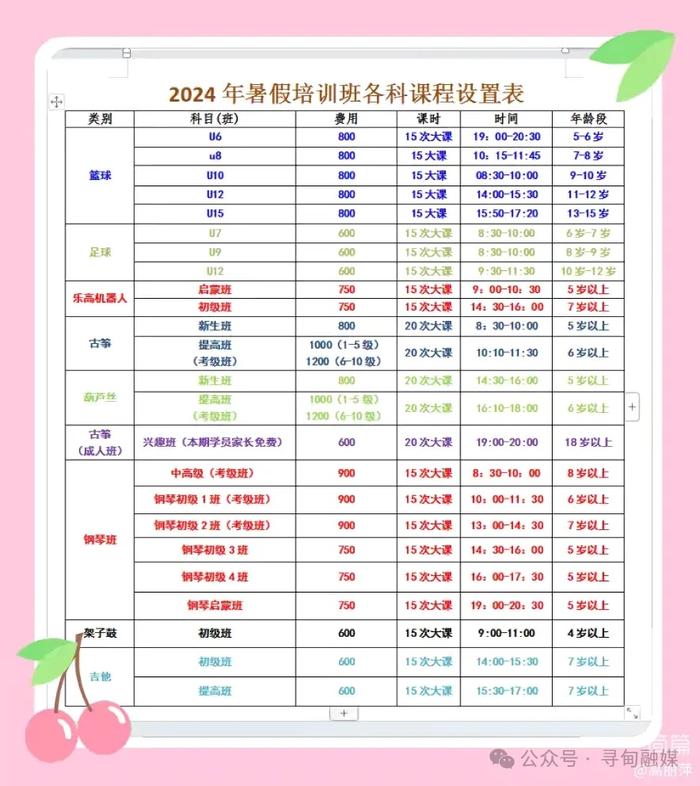 寻甸县青少年校外活动中心2024年暑假培训班招生简章