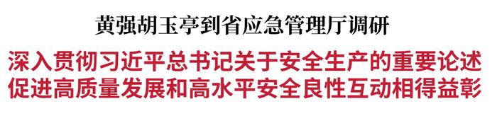 黄强胡玉亭到省应急管理厅调研