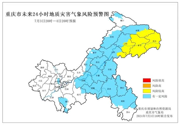 预警！巫山、巫溪、奉节、云阳、万州！地灾风险较高，注意防范！