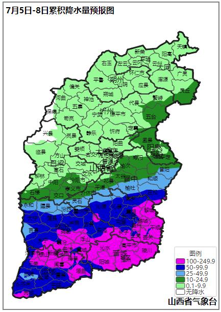 本周日山西省将出现强降水天气，注意防范！