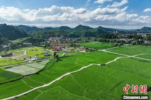 航拍贵州贵定夏日田园景美如画