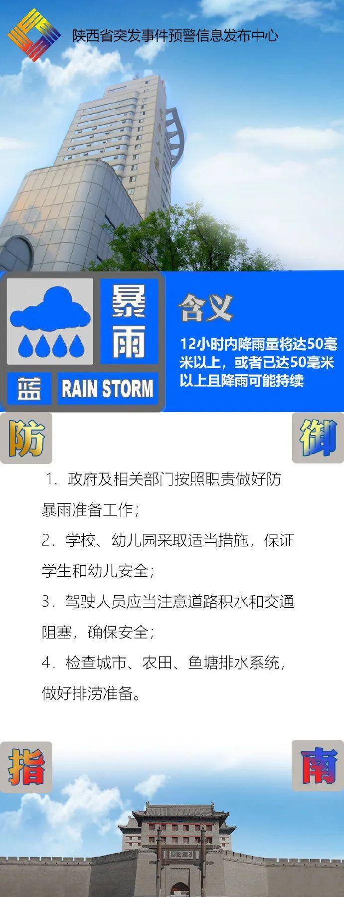 短时强降水、雷暴和短时大风！西安发布暴雨蓝色预警