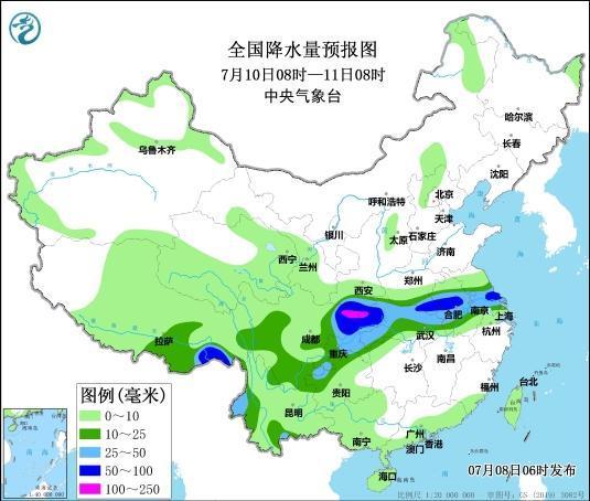 中央气象台：四川盆地至淮河流域将有强降雨