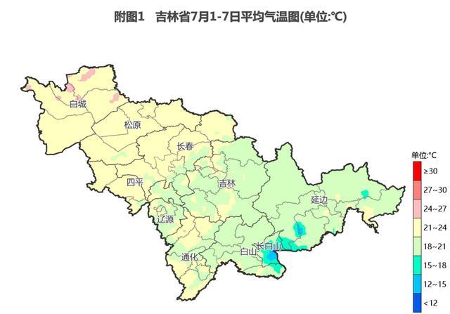 7月8日-7月14日吉林省降水少、气温高、光照足