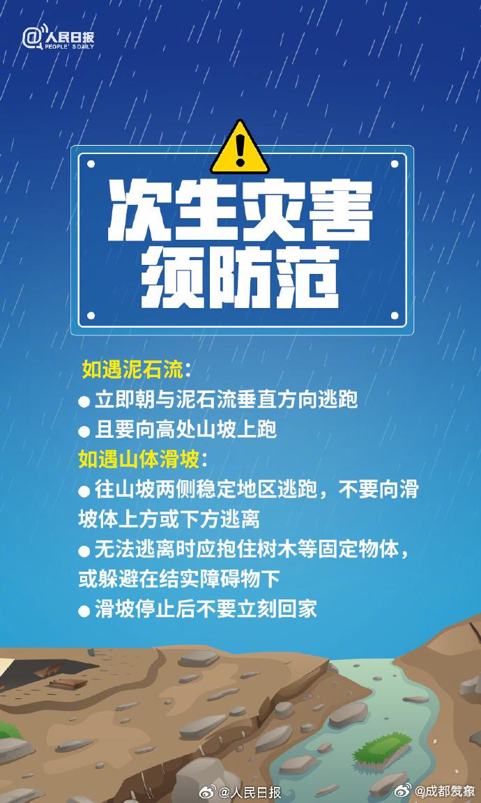 暴雨+地灾双警齐发！成都这些地方注意防范→