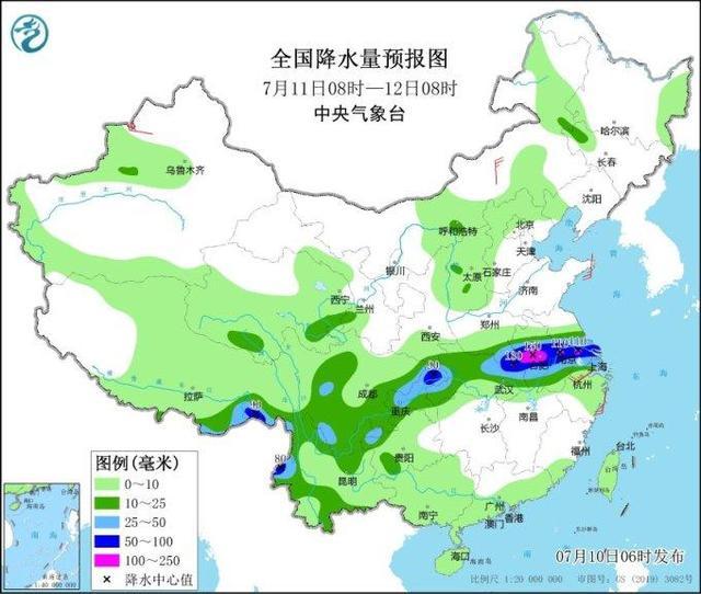 暴雨和高温黄色预警继续发布 四川盆地至苏皖一带有暴雨