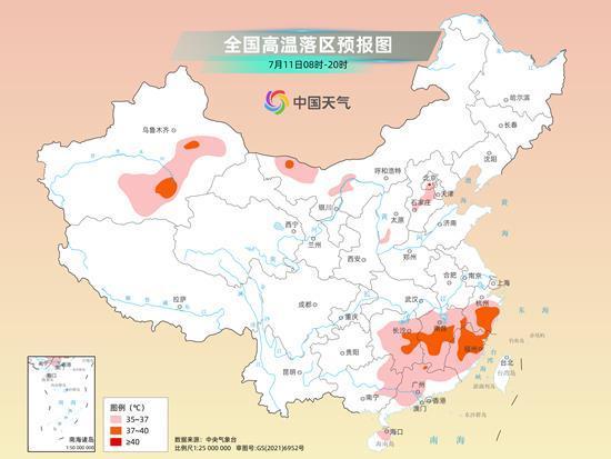 强降雨带盘踞江淮等地 江西福建高温不下线 全国天气速览