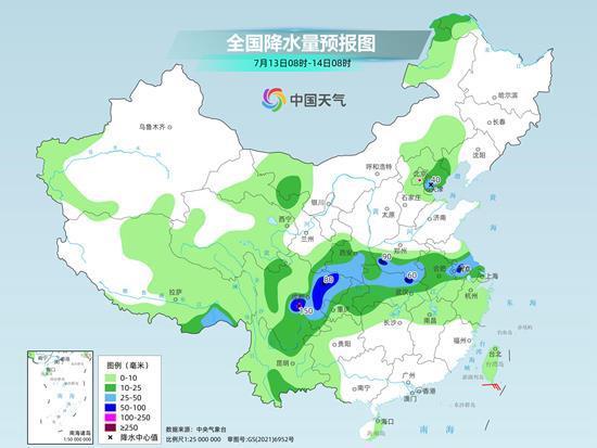 强降雨带盘踞江淮等地 江西福建高温不下线 全国天气速览