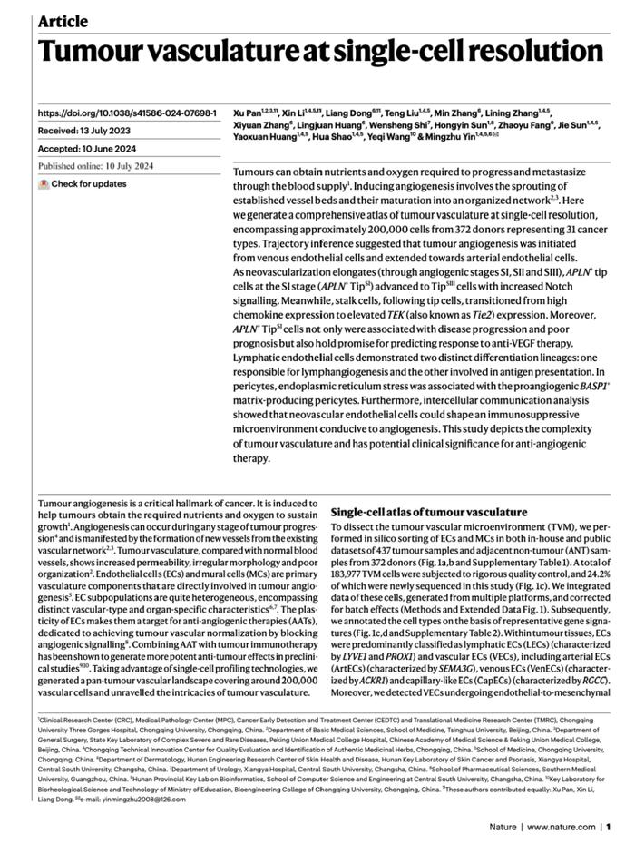 覆盖31种癌症类型！这份脉管细胞全球最大图谱，重大造→