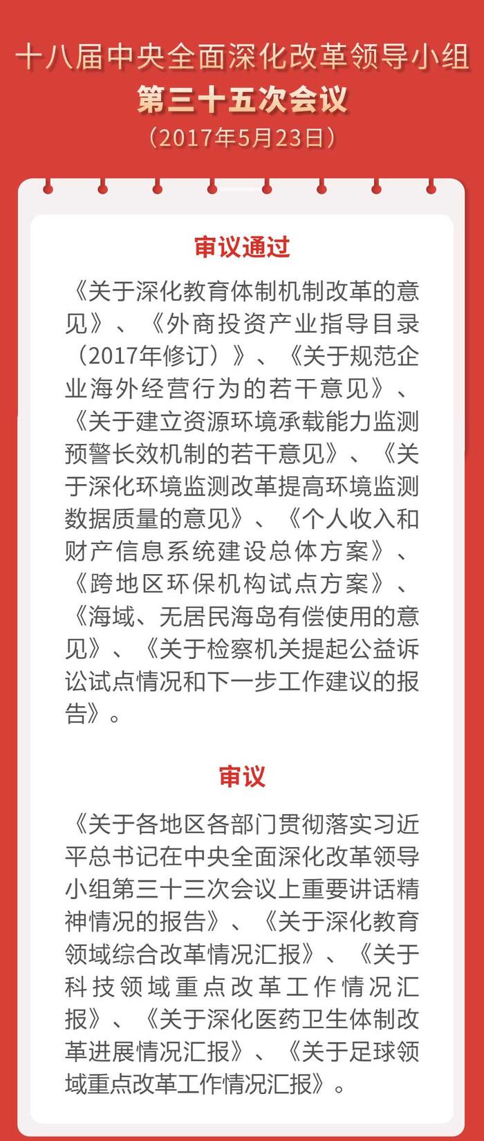 收藏！长图｜中央深改委(组)会议审议通过的改革方案