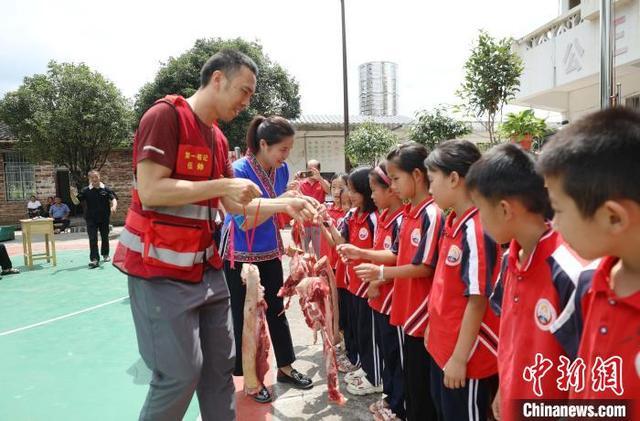 广西侗乡一小学奖励猪肉助勤学