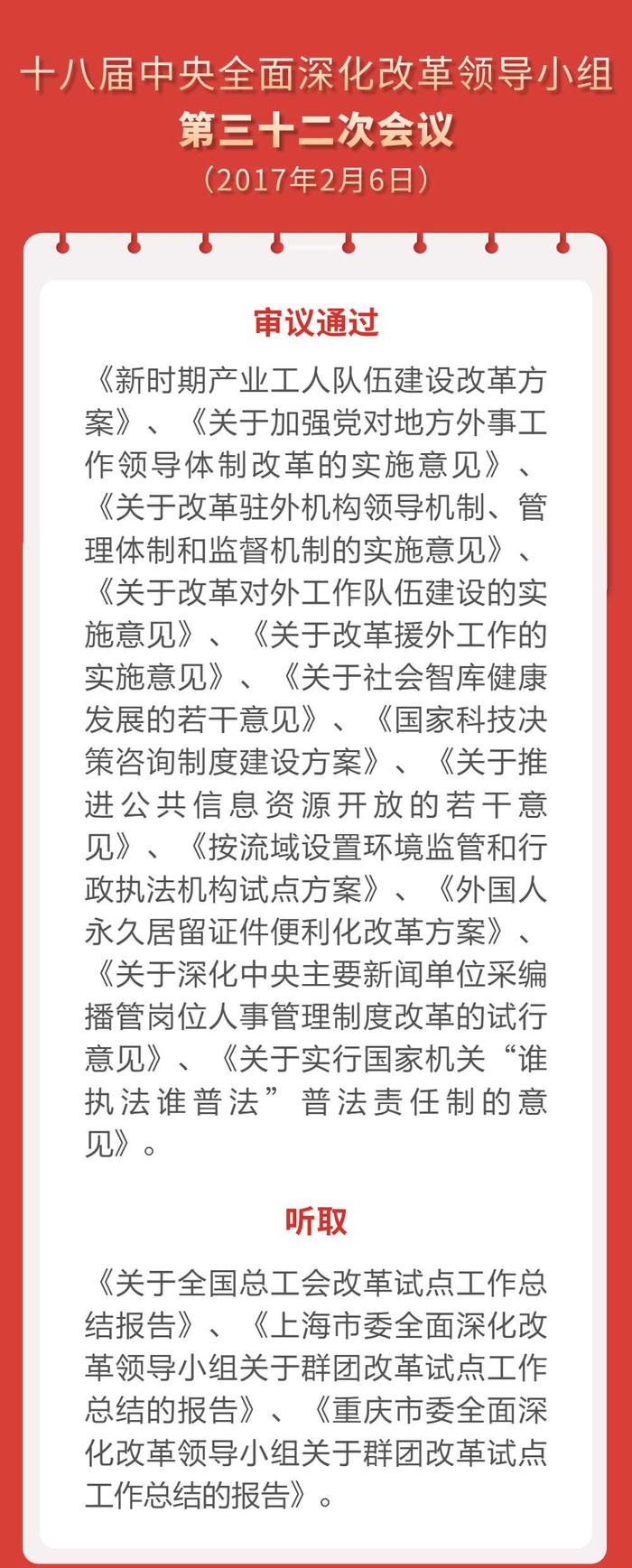 收藏！长图｜中央深改委(组)会议审议通过的改革方案