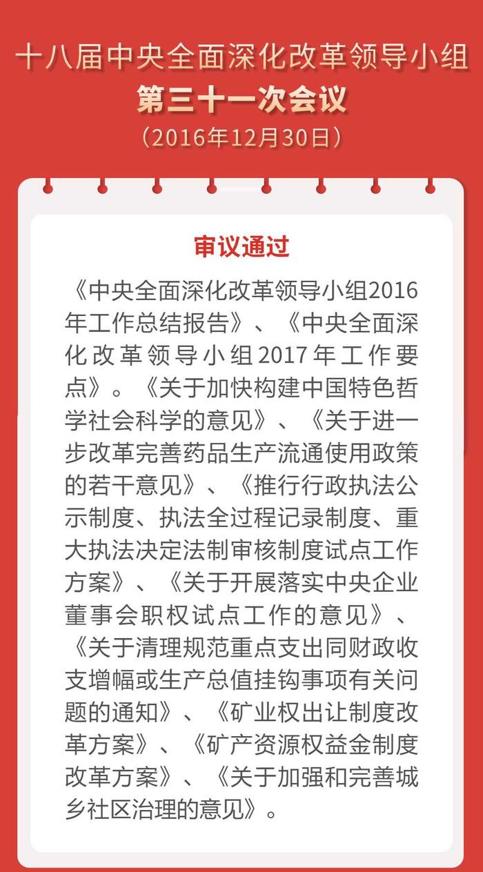 收藏！长图｜中央深改委(组)会议审议通过的改革方案