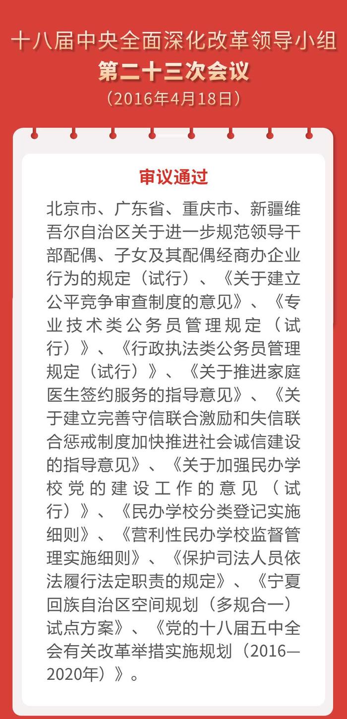 收藏！长图｜中央深改委(组)会议审议通过的改革方案