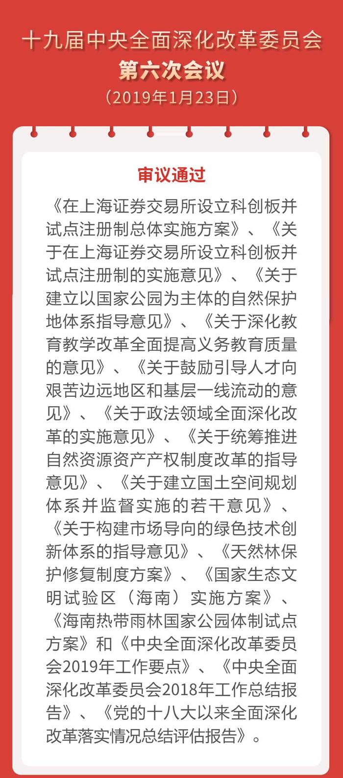 收藏！长图｜中央深改委(组)会议审议通过的改革方案