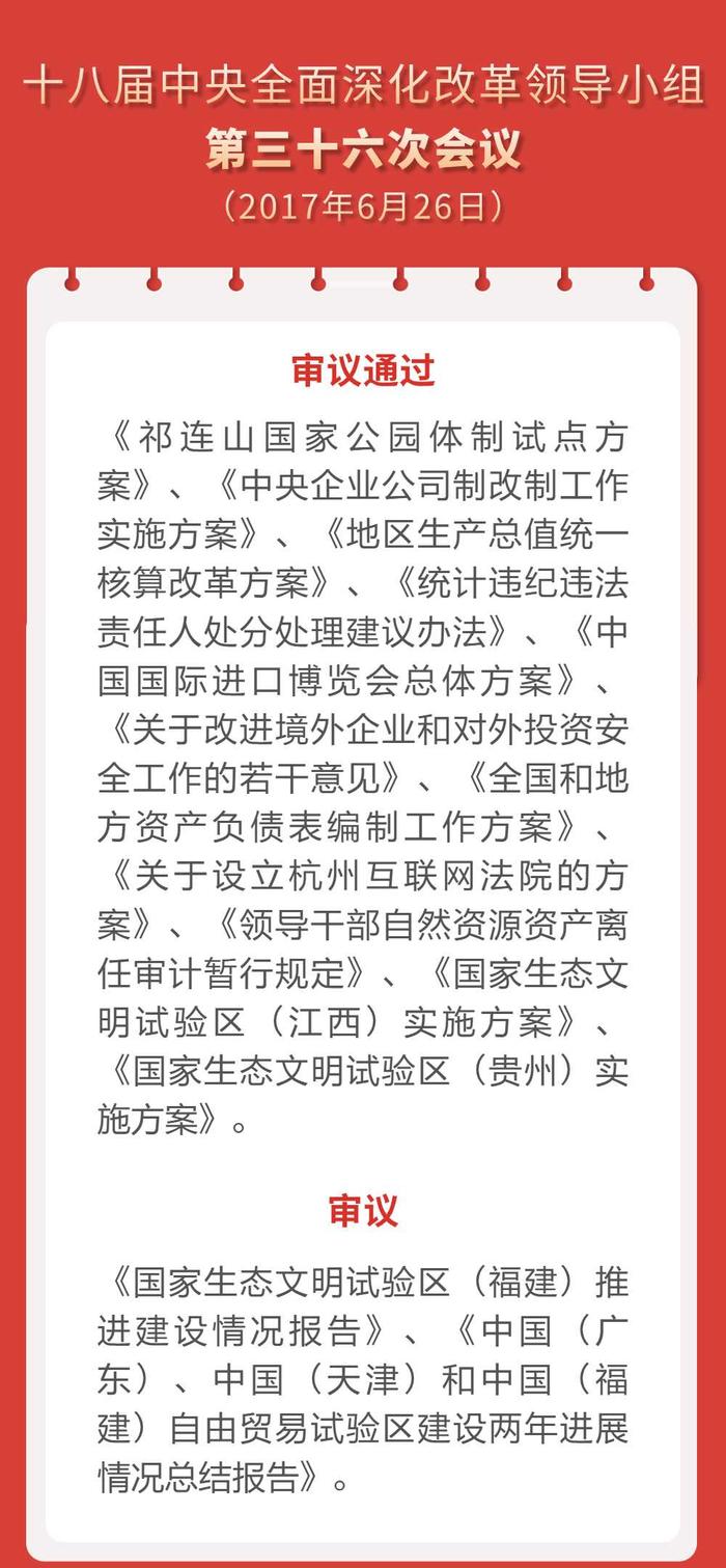 收藏！长图｜中央深改委(组)会议审议通过的改革方案