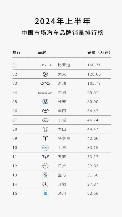 上半年销量TOP 5，4个是中国品牌