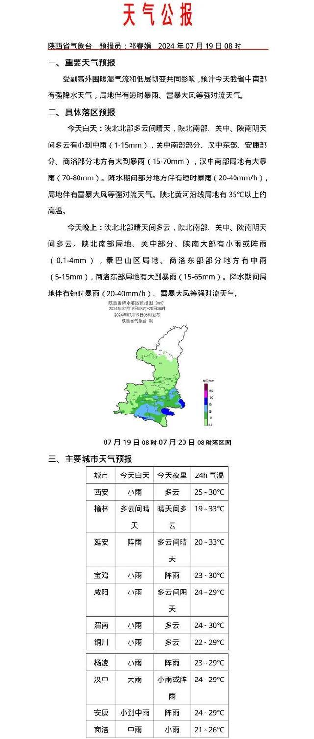 局地短时暴雨！渭南发布雷雨大风黄色预警