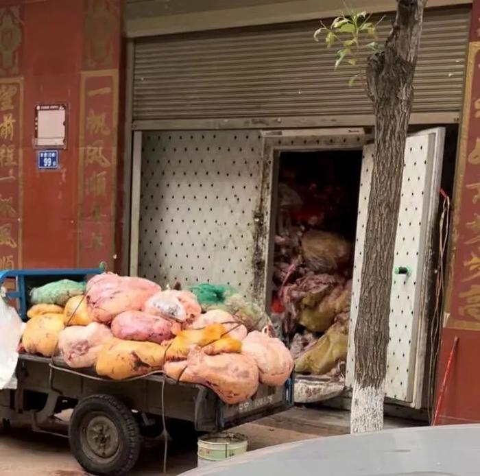 路边冷库疑储存大量劣质肉，当地回应