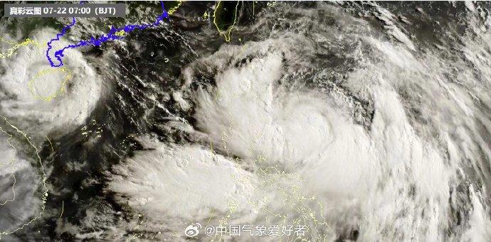 “台风格美7月22日卫星云图”