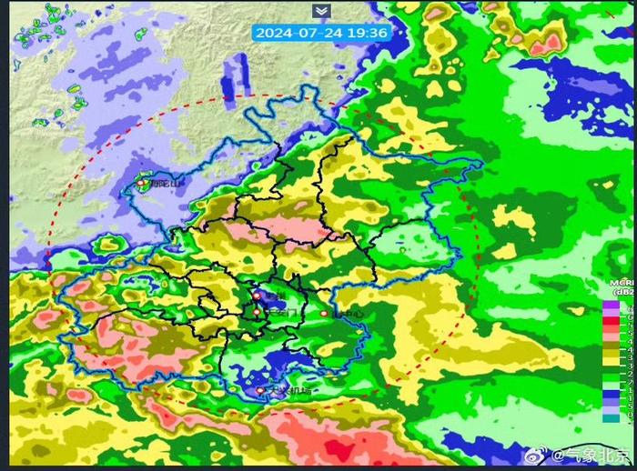 昌平西峪半小时降下一场暴雨，还有一大波雨水在路上