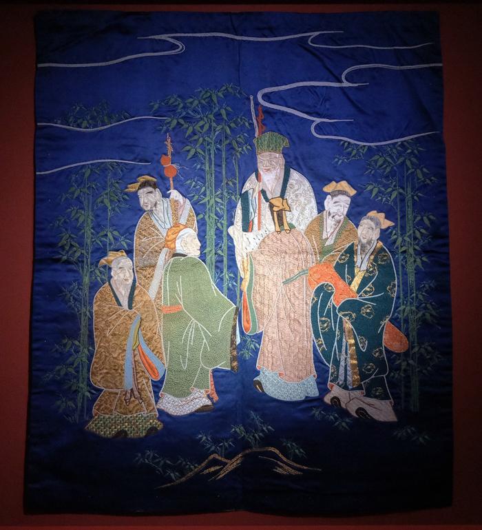 竹林七贤袱纱,江户晚期或明治早期 赵海燕 摄